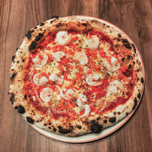 Pizza scampis Géante