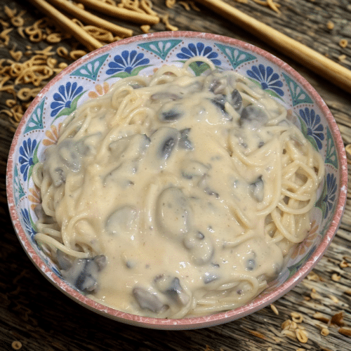 Spaghetti sauce champignons crème
