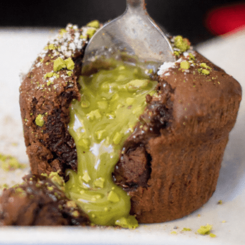 Fondant au chocolat-pistache