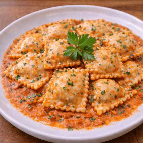 Raviolis scampis ail