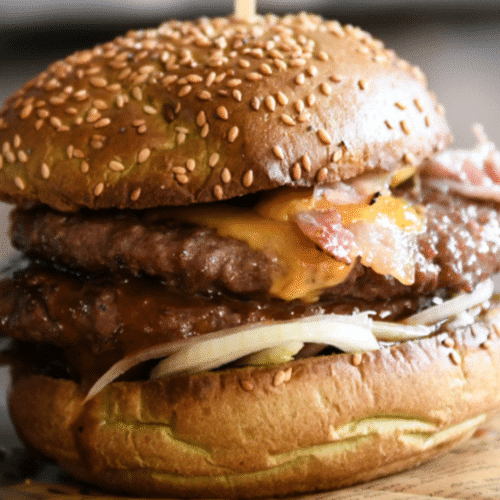 BBQ bacon burger menu