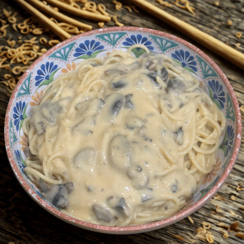 Spaghetti sauce champignons crème
