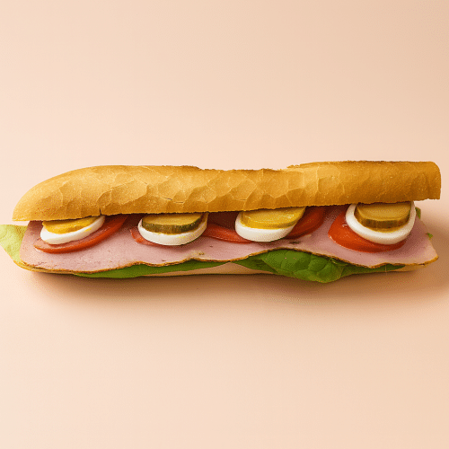 Broodje ham ontvette