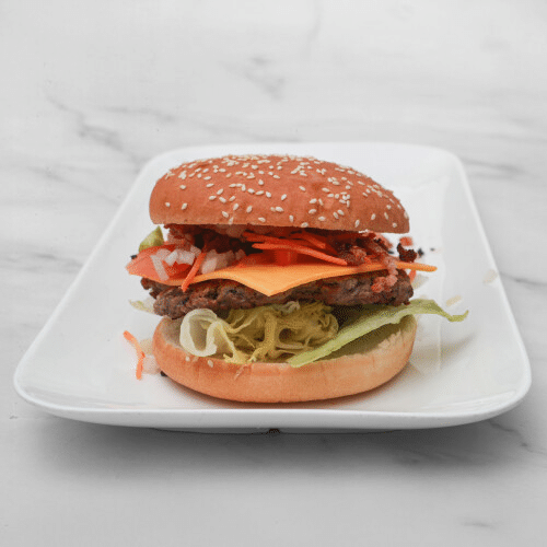 Beef bacon cheese pepper