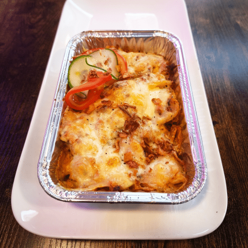 Gratin schotel met pulled pork delux