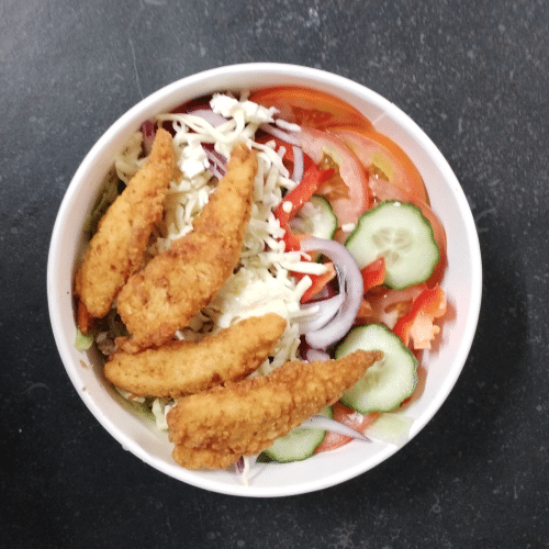 Chicken tendres salade