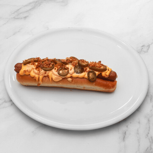 Cheddar spicy hot dog