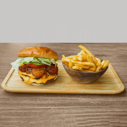 Menu burger bœuf plantain (frites/boisson)