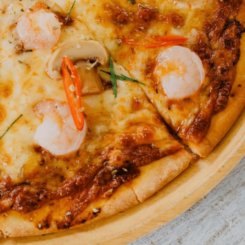 Pizza scampi medium