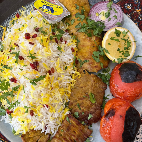 gegrilde lamshaas met rijst