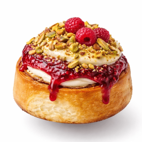 Cinnamon roll frambozen & pistachio