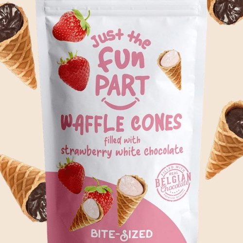 Waffle Cones Strawberry white chocolate