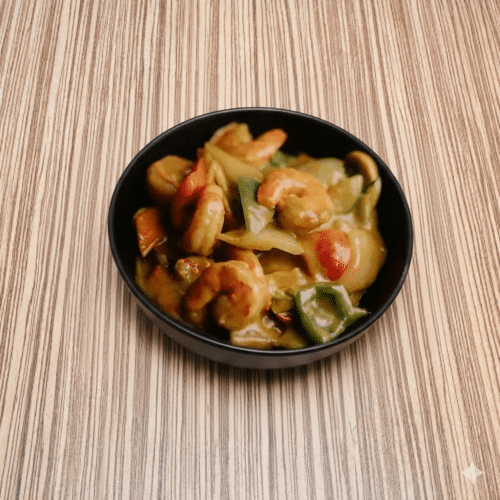 Scampis crème de coco et curry rouge