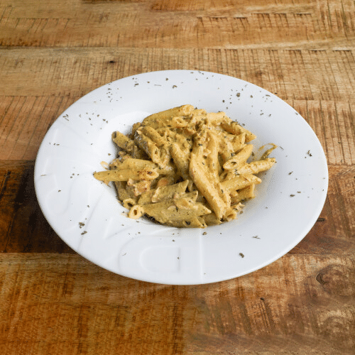 Pasta scampi in curry