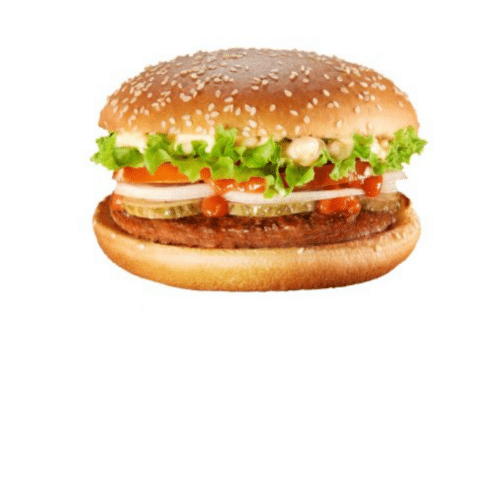 Hamburger met groenten en kaas