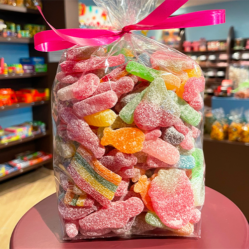 Snoepzak (1 kg) zure snoepmix (zonder gelatine)