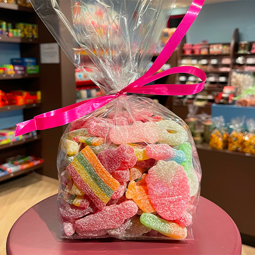 Snoepzak (600 gram) zure snoepmix (zonder gelatine)