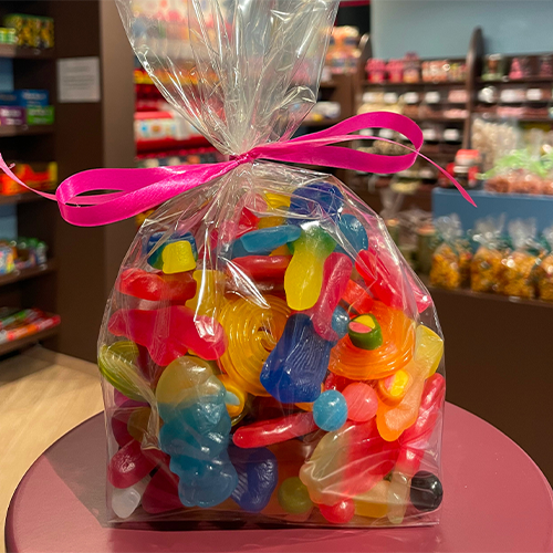 Snoepzak (600 gram) zoete snoepmix (zonder gelatine)