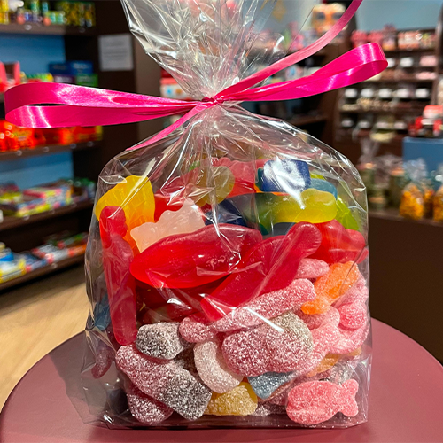 Snoepzak (600 gram) gemengde zoetzure snoepmix (zonder gelatine)