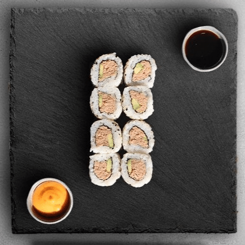 27. thon cuit avocat, oignon frit