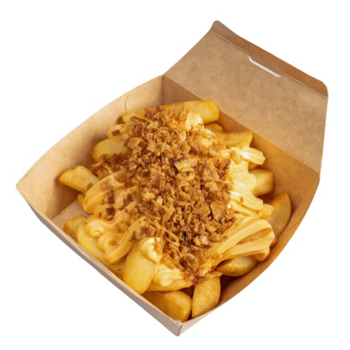 Friet Cheddar met Gefrituurde Ajuin XXL