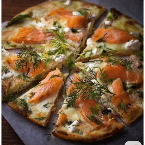 Pizza gerookte zalm