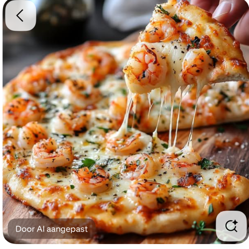 Pizza scampi a