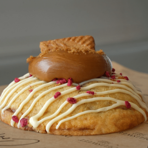 Cookie spéculoos framboise chocolat blanc