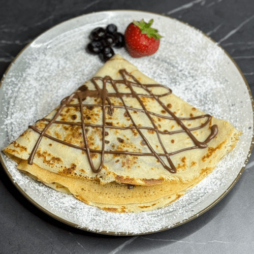 Pannenkoek met Nutella, Oreo en banaan