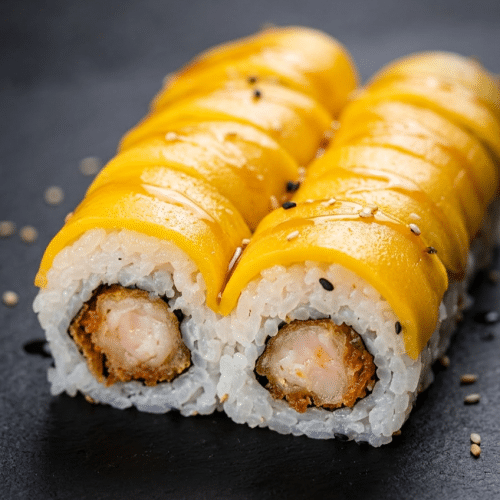 California roll mango tempura crevette