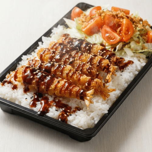 Riz au tempura crevettes