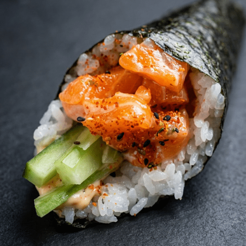Temaki saumon spicy