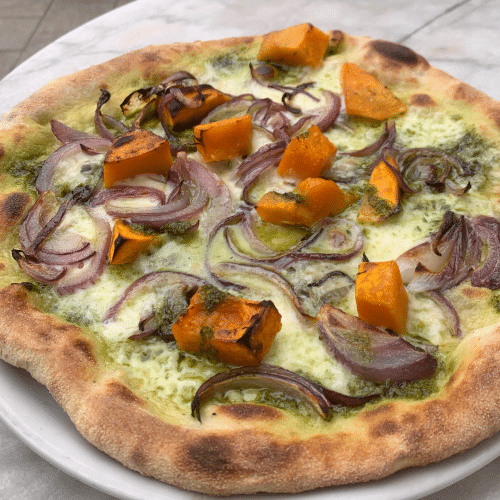 Zucca , gorgonzola e cipolla