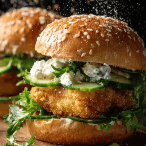 Dip in the ocean burger met frietjes