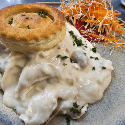 Huisgemaakte vol-au-vent (met vers slaatje)