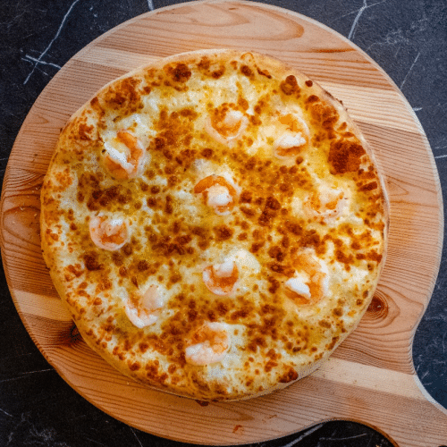 Pizza scampis crème (L)