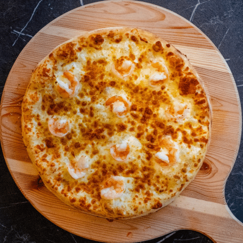 Pizza scampis crème (M)