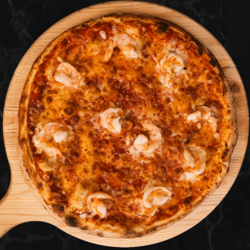 Pizza scampis tomate (S)