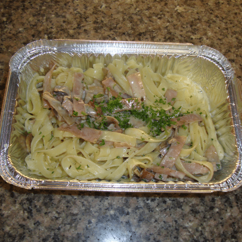 Tagliatelles jambon champignons et crème