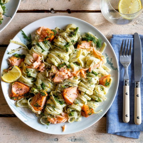 Tagliatelle met zalm