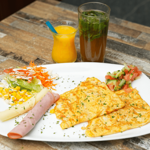 Omelette dinde et fromage