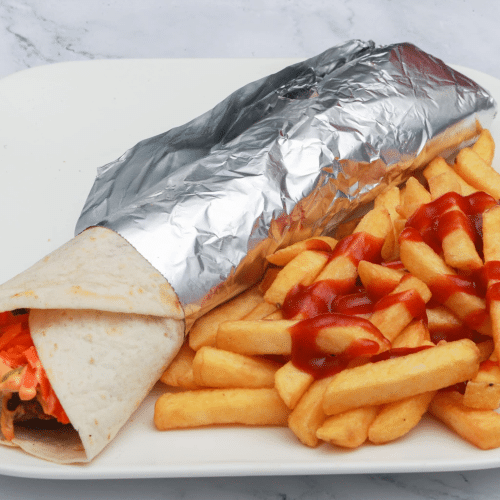 Dürüm mexicano met frieten