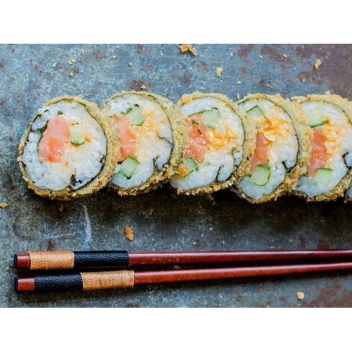 GEFRITUURDE ZALM ROLL