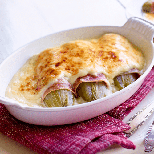 3 hamrolletjes met witloof