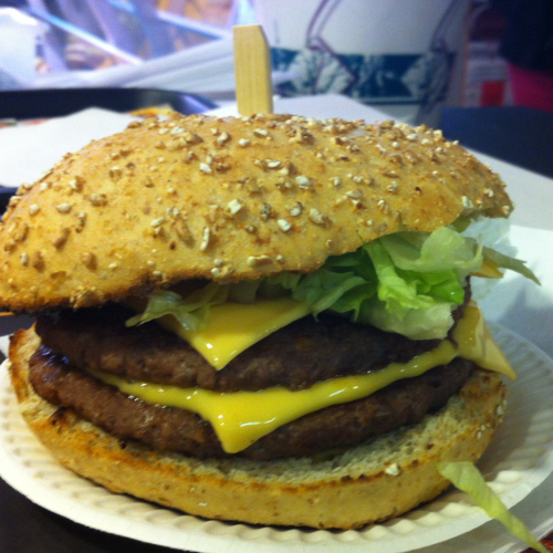 Double cheese hamburger