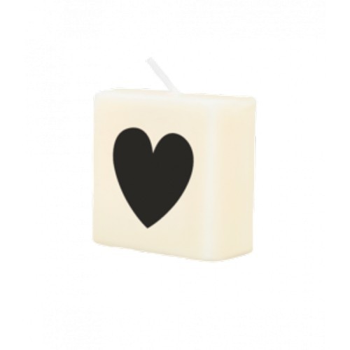Letter Kaarsje -Hartje zwart