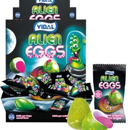 Vidal Alien Eggs Assorted Gum 5g (10st)