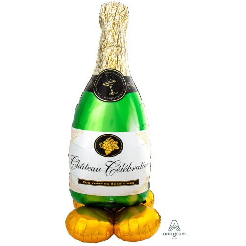 Folieballon Champagnefles 127 Cm Groen/goud