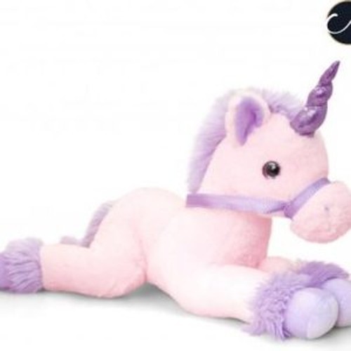 Knuffel eenhoorn / unicorn roze met paars 35 cm