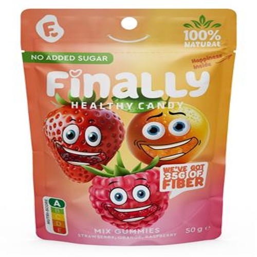 Finally Candy Mix Sinaas  Aardbei  Framboos 50 g